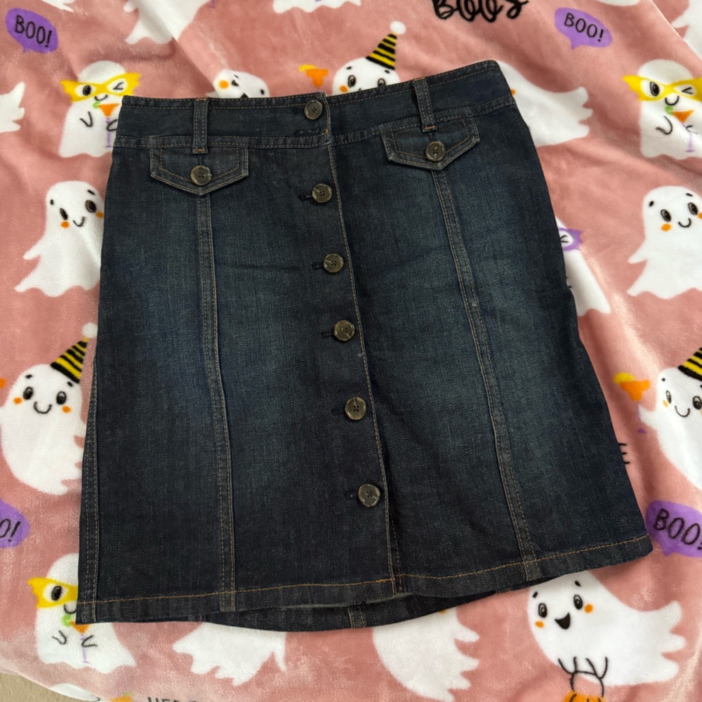Ann Taylor Dark Blue Denim Skirt